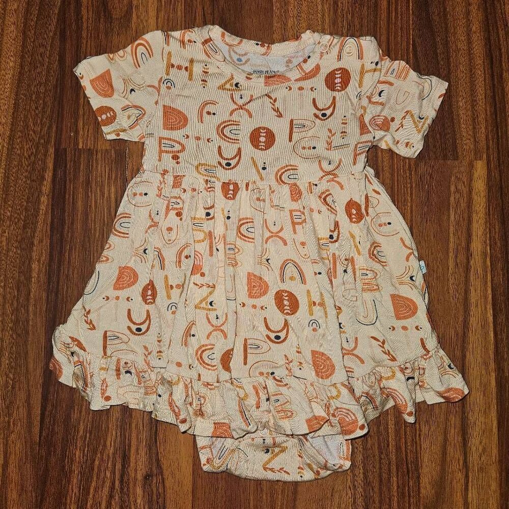 Posh Peanut Orange Alphabet Twirl Dress Baby Size 12-18 Months